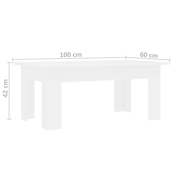 Perilla Rectangular Wooden Coffee Table In White