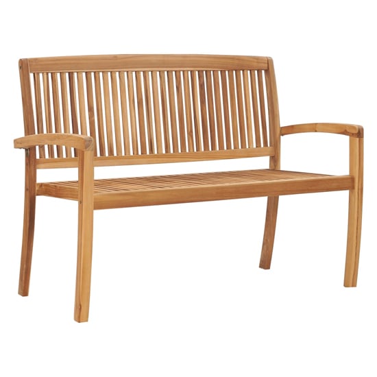 Photo of Perkha wooden 2 seater garden seating bench in oak