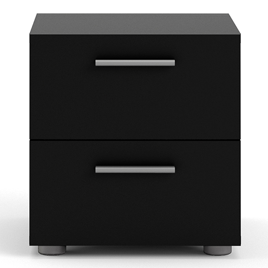 Perkin Wooden Bedside Cabinet With 2 Drawers In Black