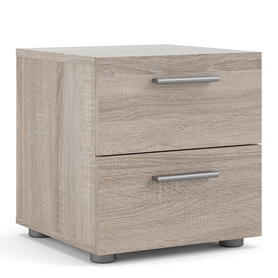 Perkin Wooden Bedside Cabinet With 2 Drawers In Truffle Oak