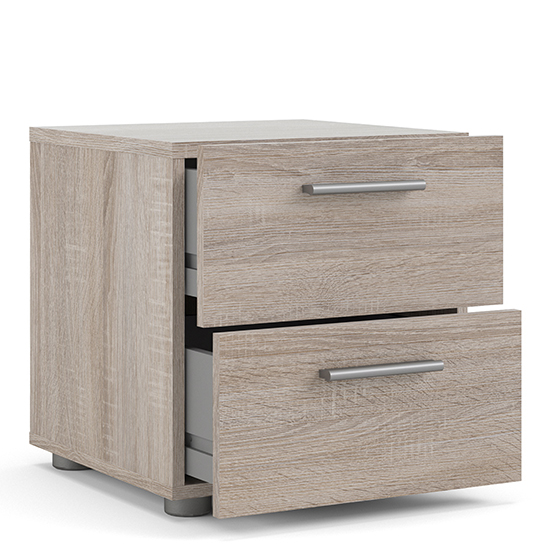 Perkin Wooden Bedside Cabinet With 2 Drawers In Truffle Oak