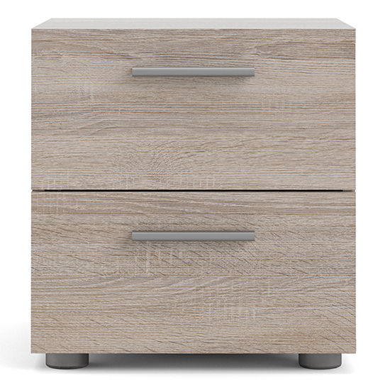 Perkin Wooden Bedside Cabinet With 2 Drawers In Truffle Oak