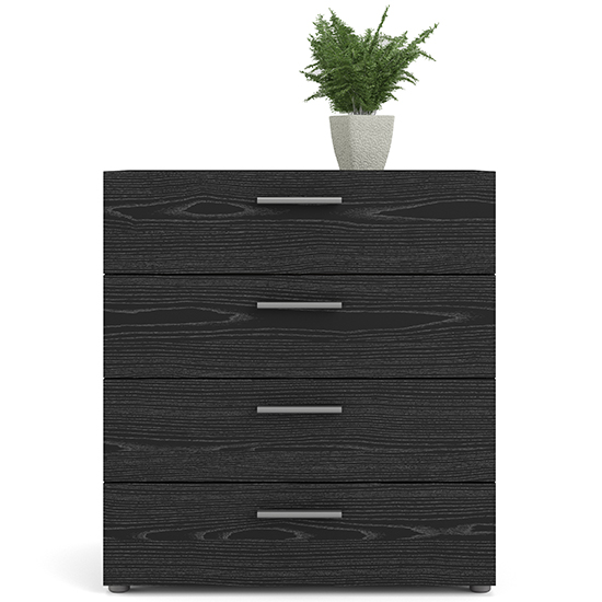 Photo of Perkin wooden chest of 4 drawers in black woodgrain