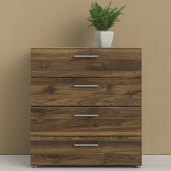 Photo of Perkin wooden chest of 4 drawers in walnut