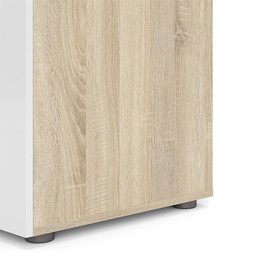 Perkin High Gloss Wardrobe With 2 Doors In Oak And White