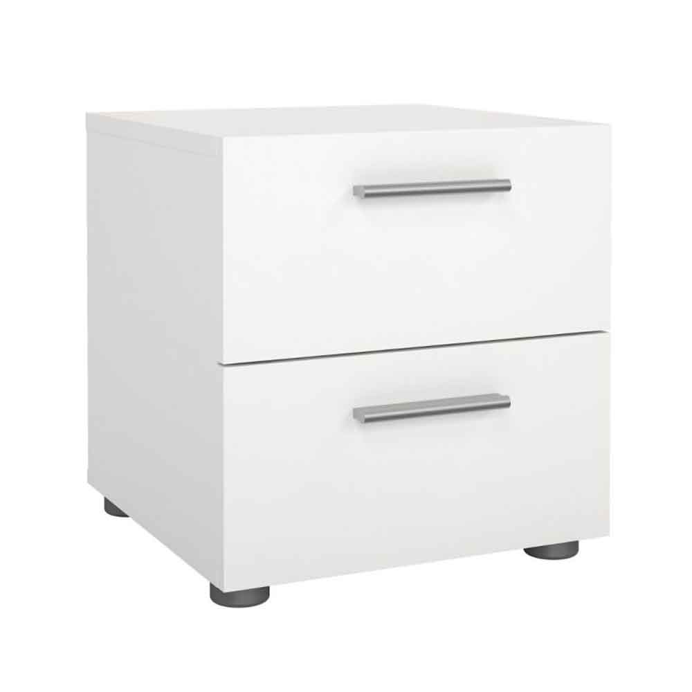 Perkin Wooden Bedside Cabinet With 2 Drawers In White