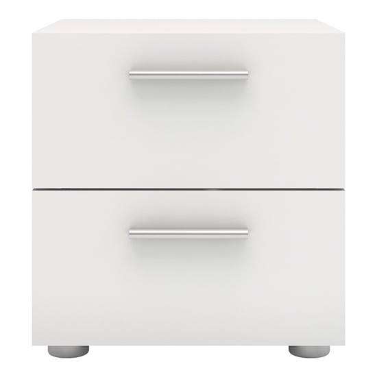 Perkin Wooden Bedside Cabinet With 2 Drawers In White