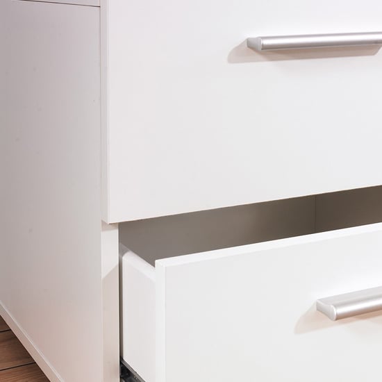 Perkin Wooden Bedside Cabinet With 2 Drawers In White