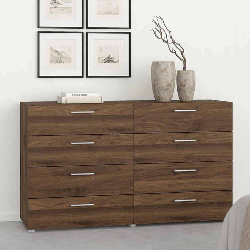 Perkin Wooden Chest Of 8 Drawers In Walnut