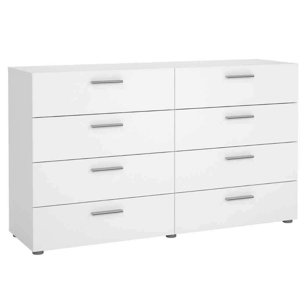 Perkin Wooden Chest Of 8 Drawers In White