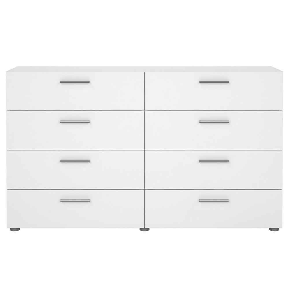 Perkin Wooden Chest Of 8 Drawers In White