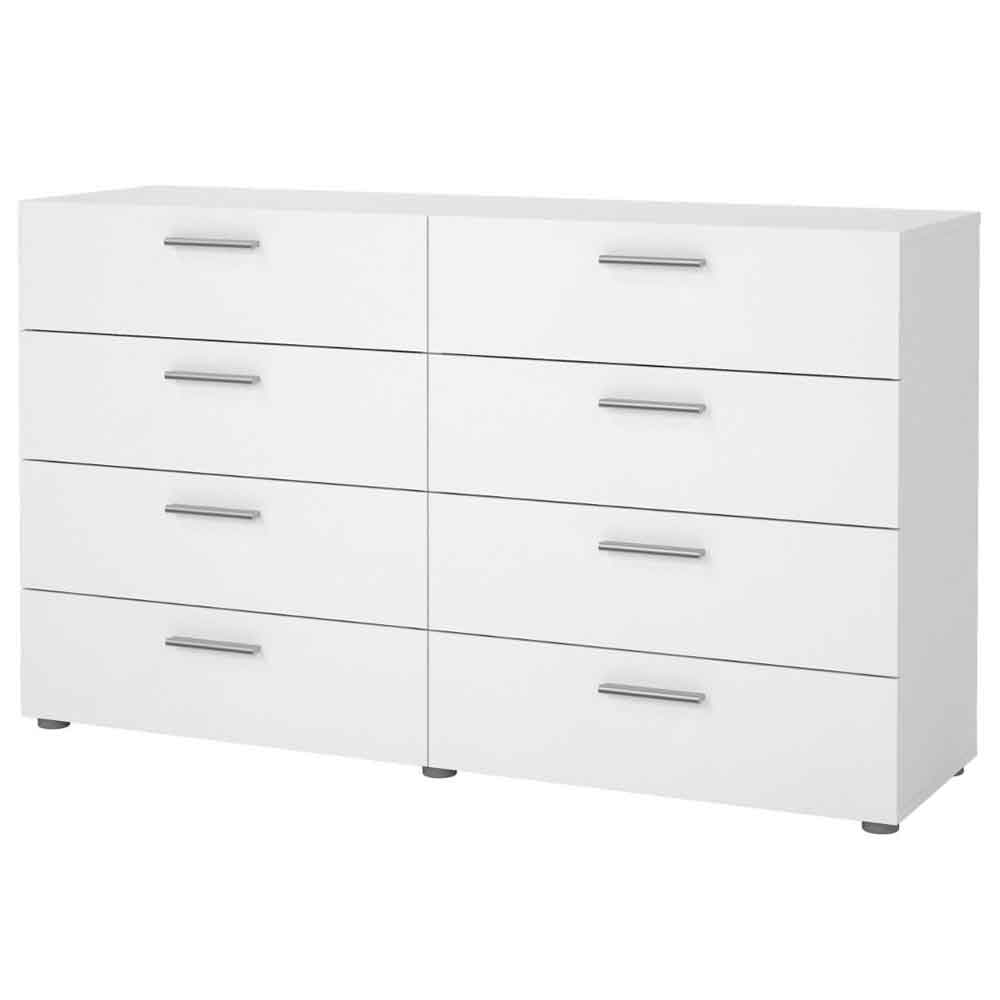 Perkin Wooden Chest Of 8 Drawers In White