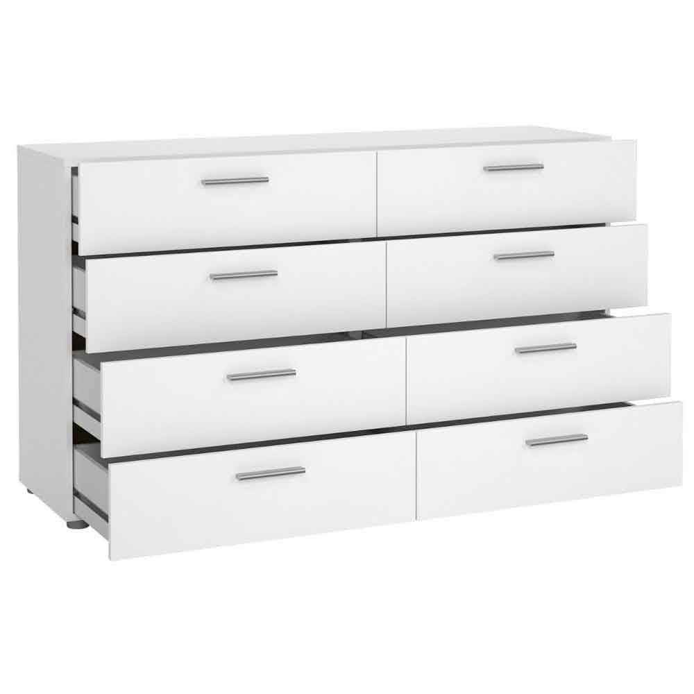 Perkin Wooden Chest Of 8 Drawers In White