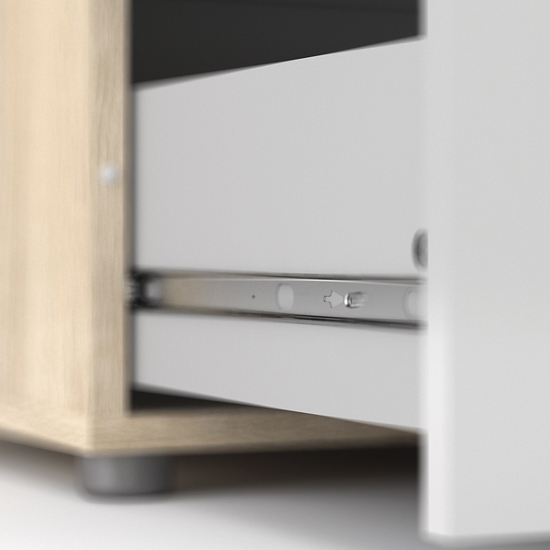 Perkin High Gloss Chest Of 4 Drawers In Oak And White