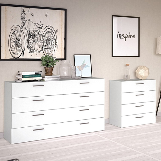 Perkin Wooden Chest Of 4 Drawers In White