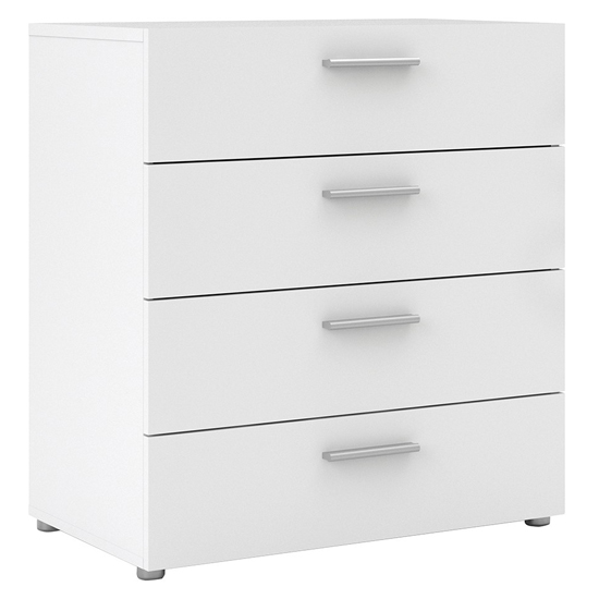 Perkin Wooden Chest Of 4 Drawers In White