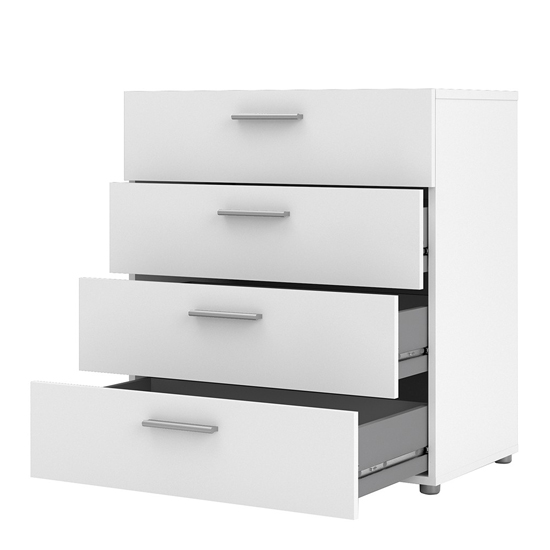 Perkin Wooden Chest Of 4 Drawers In White