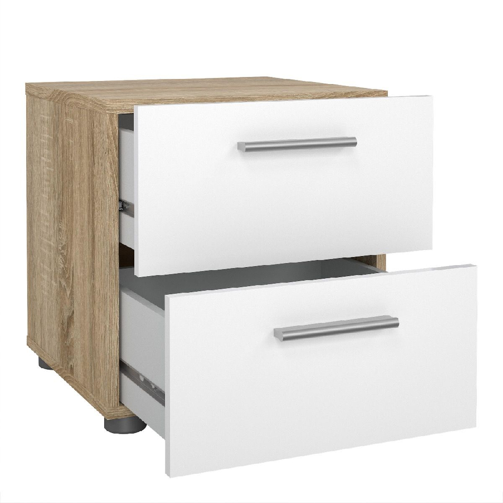 Perkin Wooden Furniture Set With 2 Doors Wardrobe In White