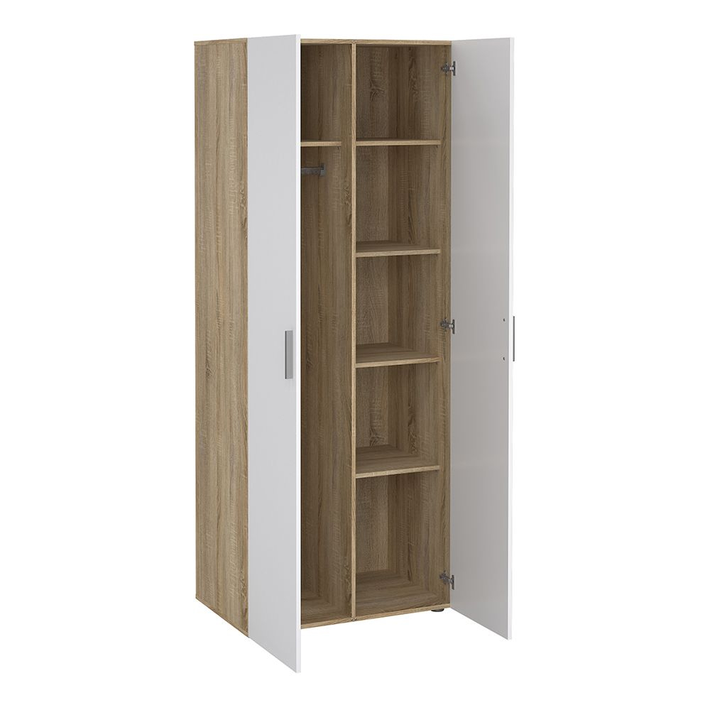 Perkin Wooden Furniture Set With 2 Doors Wardrobe In White