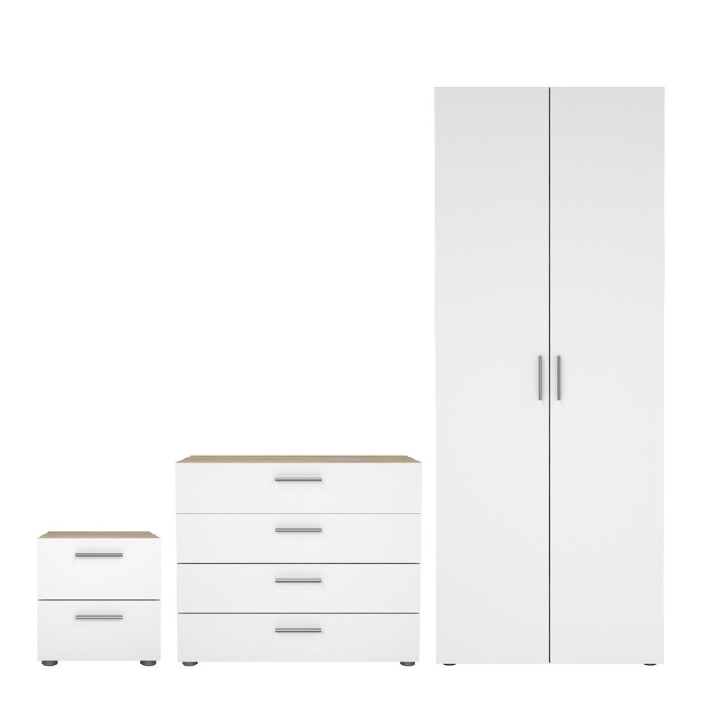 Read more about Perkin wooden furniture set with 2 doors wardrobe in white