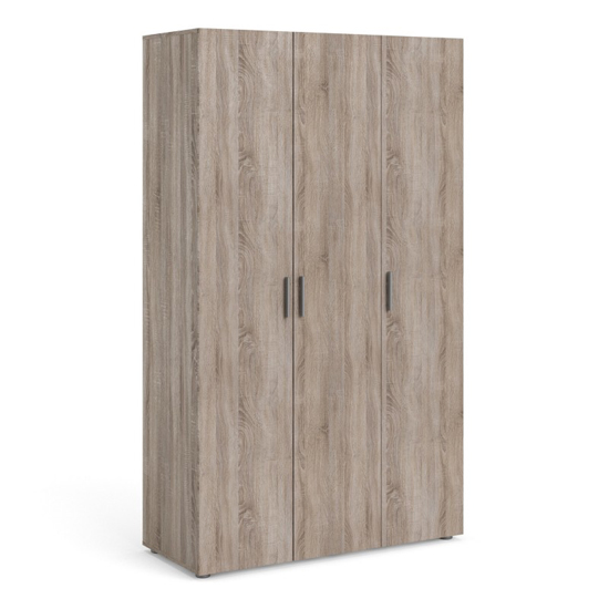 Perkin Wooden Wardrobe With 3 Doors In Truffle Oak thumbnail