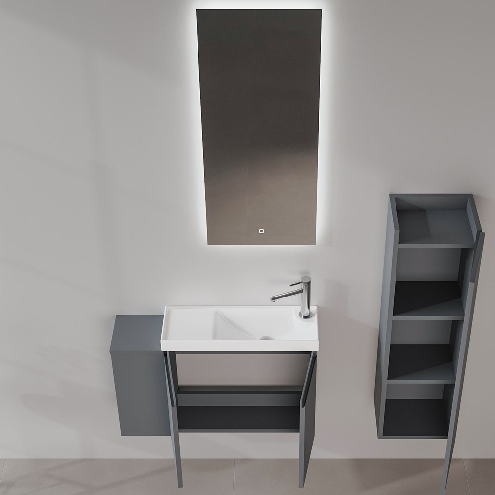 Perla Wooden Bathroom Furniture Set in Matte Anthracite