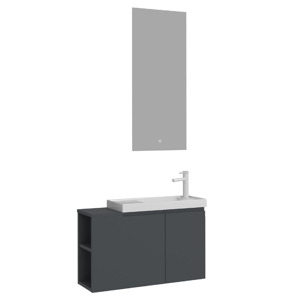 Perla Wooden Bathroom Furniture Set in Matte Anthracite