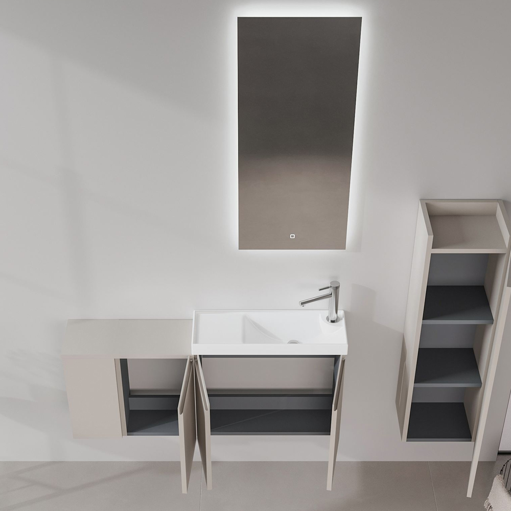 Perla Wooden Bathroom Furniture Set in Matte Cashmere