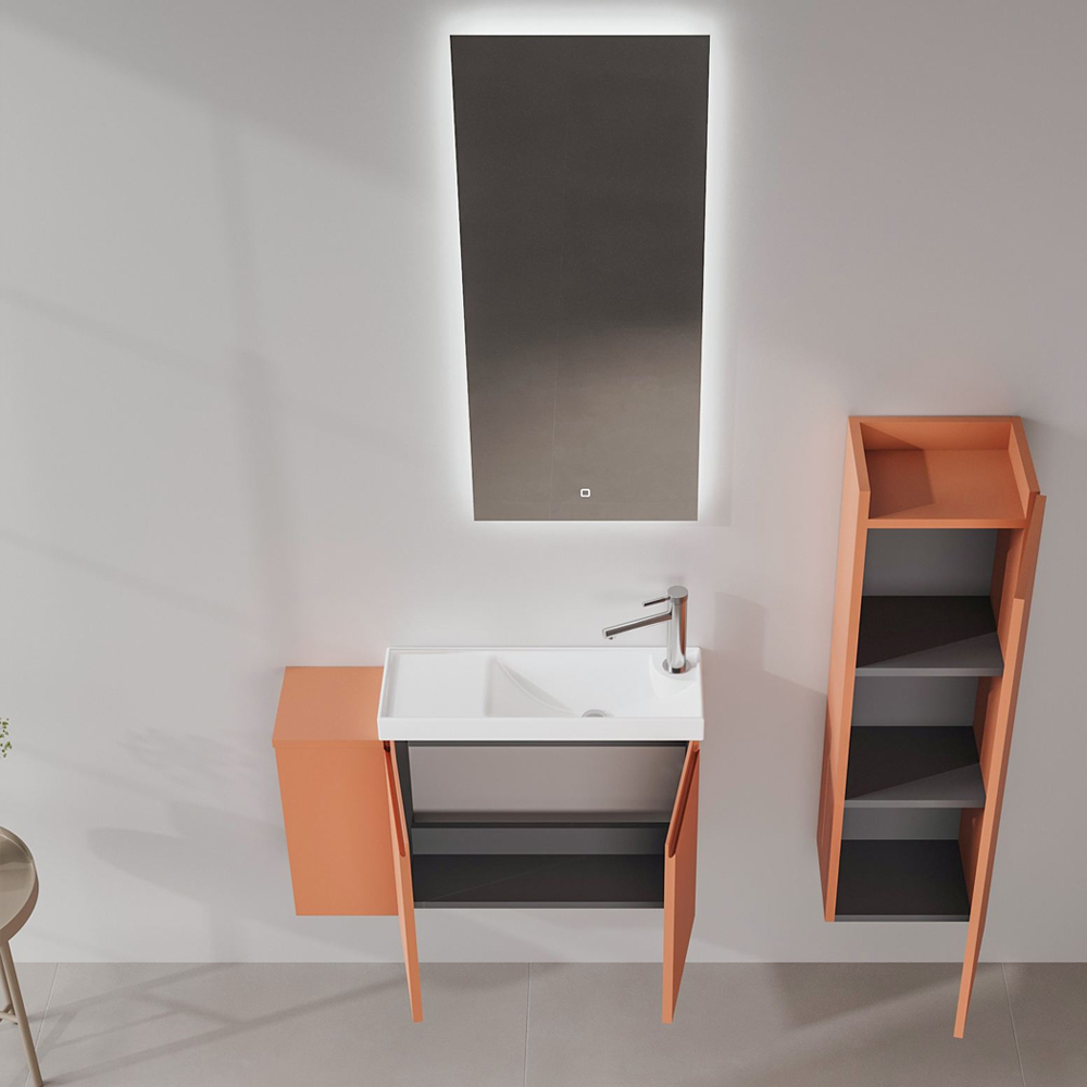 Perla Wooden Bathroom Furniture Set in Matte Cinnamon