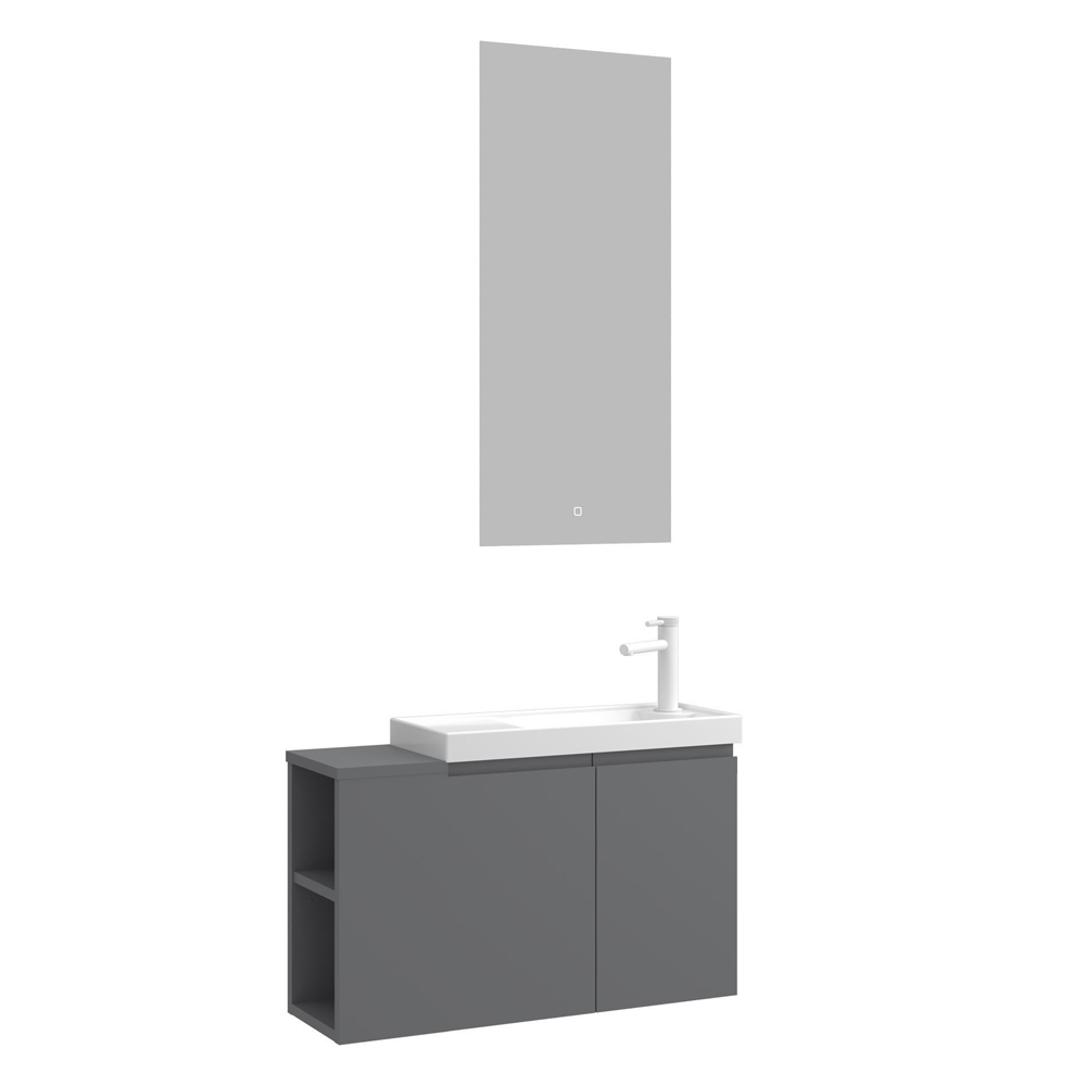Perla Wooden Bathroom Furniture Set in Matte Grey