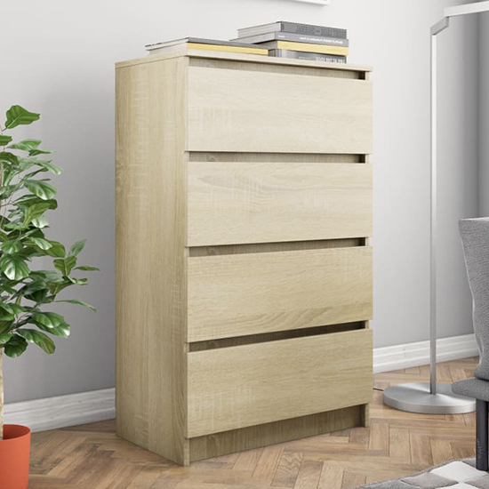 Photo of Perris wooden chest of 4 drawers in sonoma oak