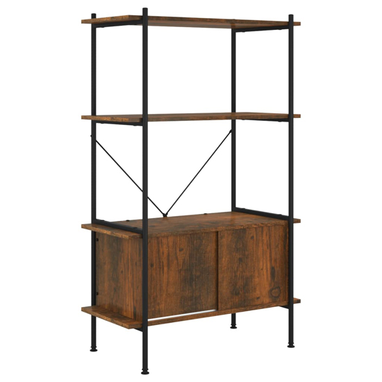 Perry Wooden 4-Tier Shelving Unit In Dark Brown