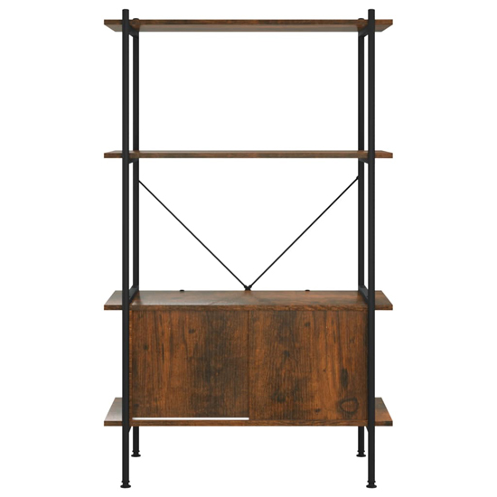 Perry Wooden 4-Tier Shelving Unit In Dark Brown