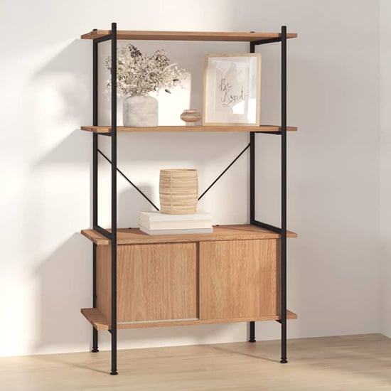 Read more about Perry wooden 4-tier shelving unit in light brown