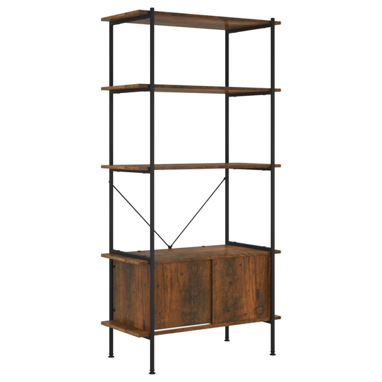Perry Wooden 5-Tier Shelving Unit In Dark Brown