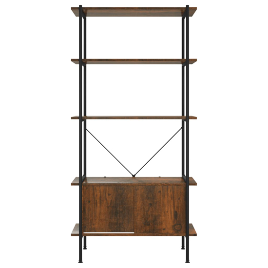 Perry Wooden 5-Tier Shelving Unit In Dark Brown