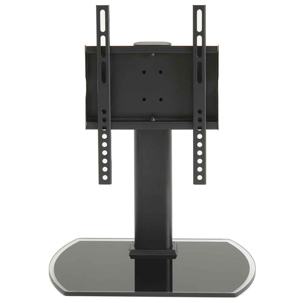 Perth 43'' Universal Swivel Table Top Glass Base TV Stand - Black