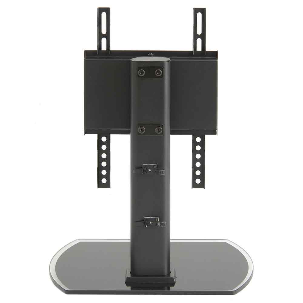 Perth 43'' Universal Swivel Table Top Glass Base TV Stand - Black
