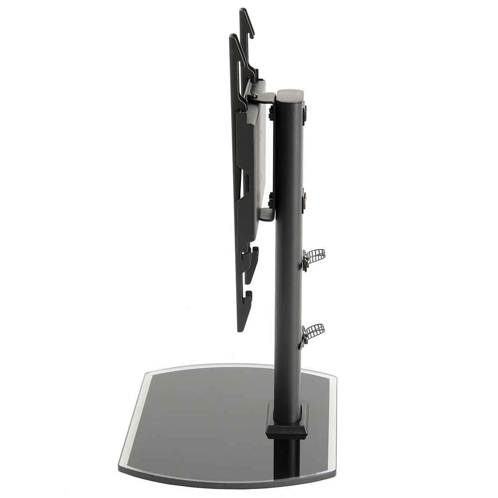 Perth 43'' Universal Swivel Table Top Glass Base TV Stand - Black