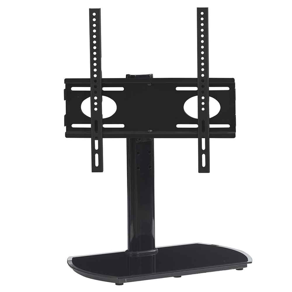 Perth 55'' Universal Swivel TV Stand Mount Bracket with Black Glass Base