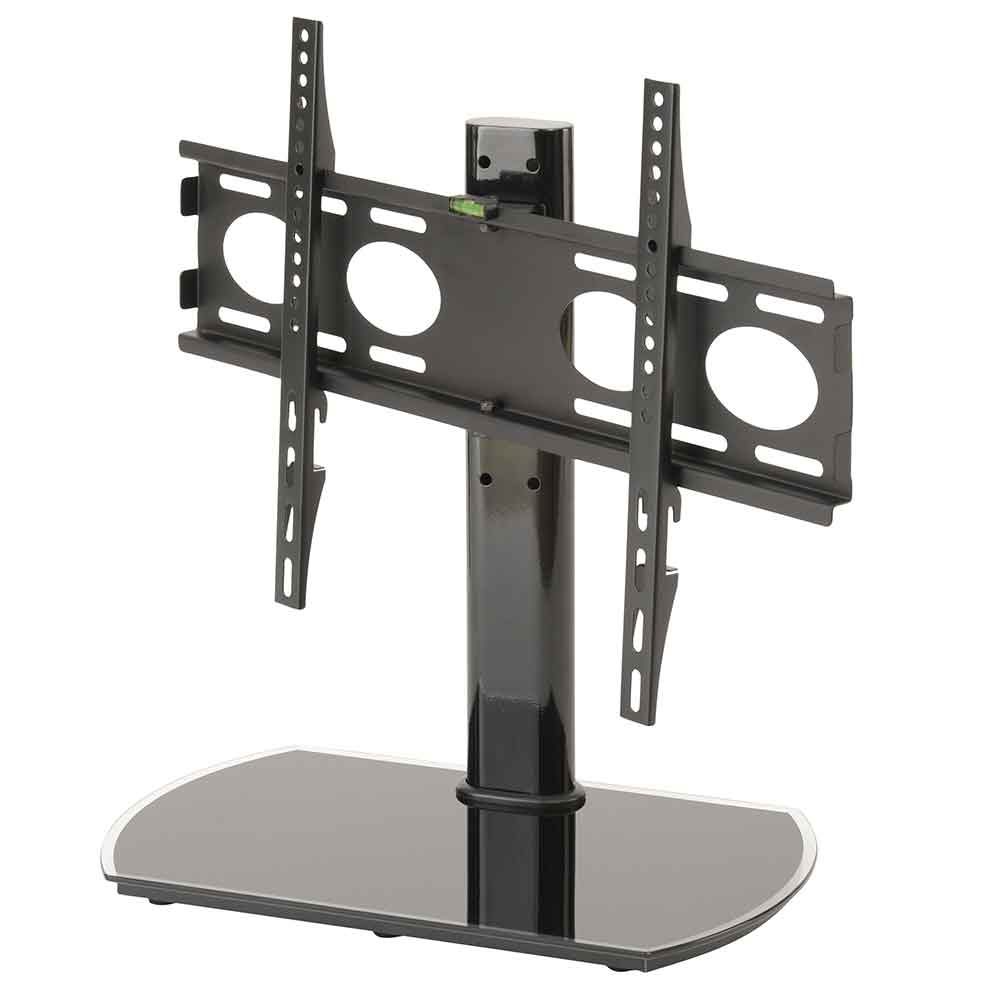 Perth 65'' Universal Swivel TV Stand Mount Bracket with Black Glass Base