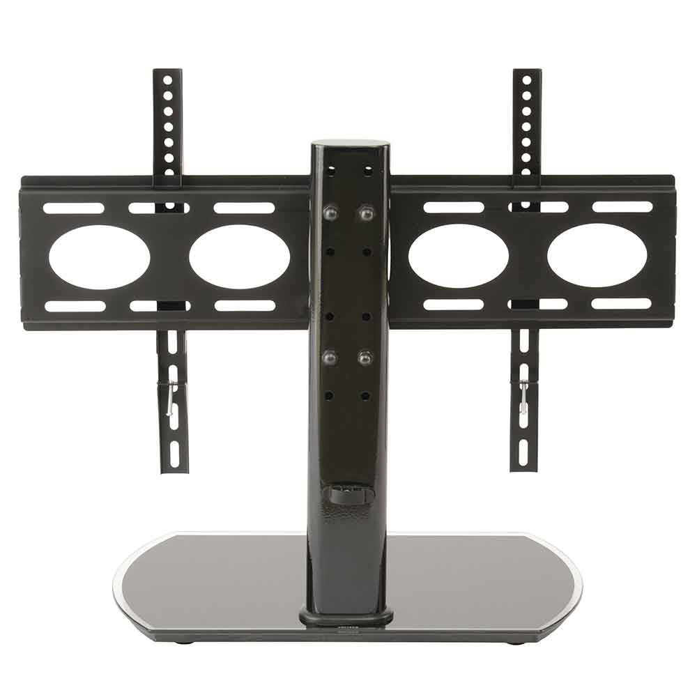 Perth 65'' Universal Swivel TV Stand Mount Bracket with Black Glass Base