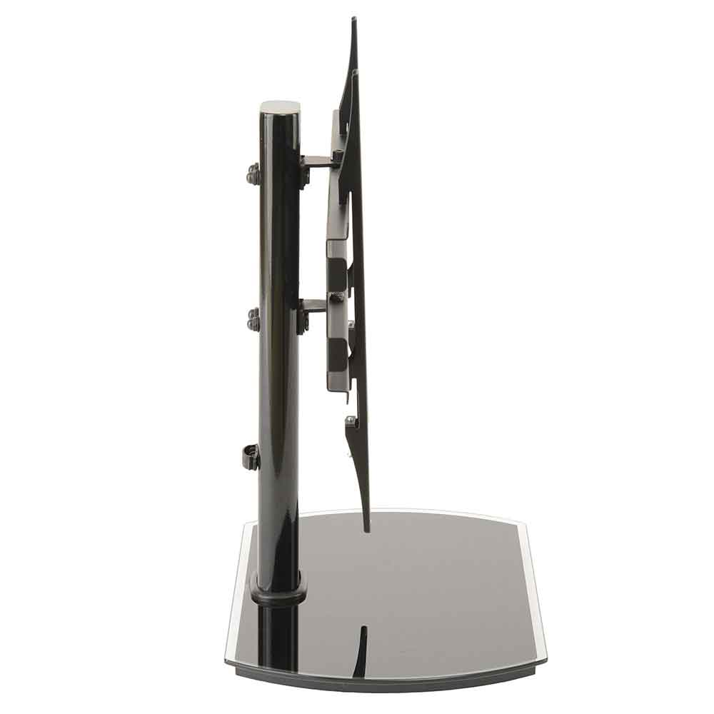Perth 65'' Universal Swivel TV Stand Mount Bracket with Black Glass Base