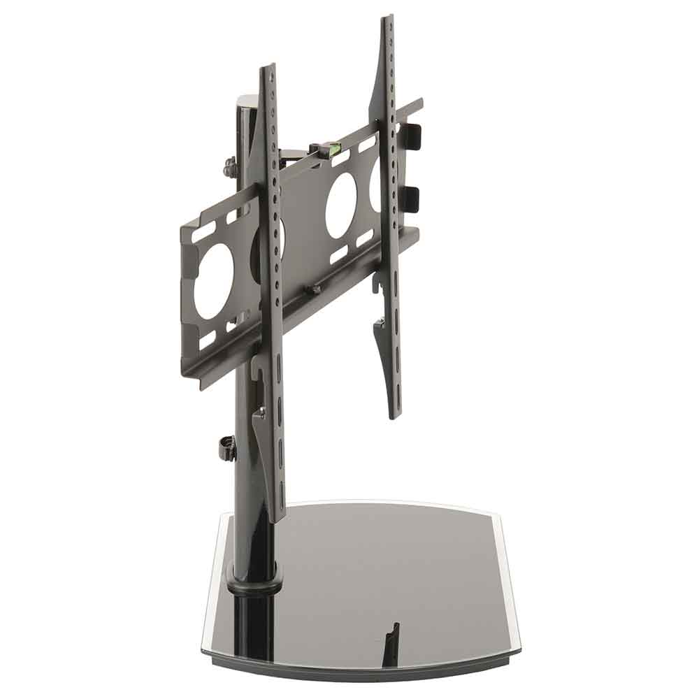Perth 65'' Universal Swivel TV Stand Mount Bracket with Black Glass Base