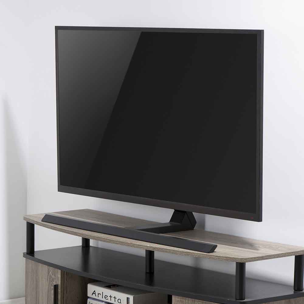 Perth 75'' Swivel Table Top Aluminium TV Stand - Black