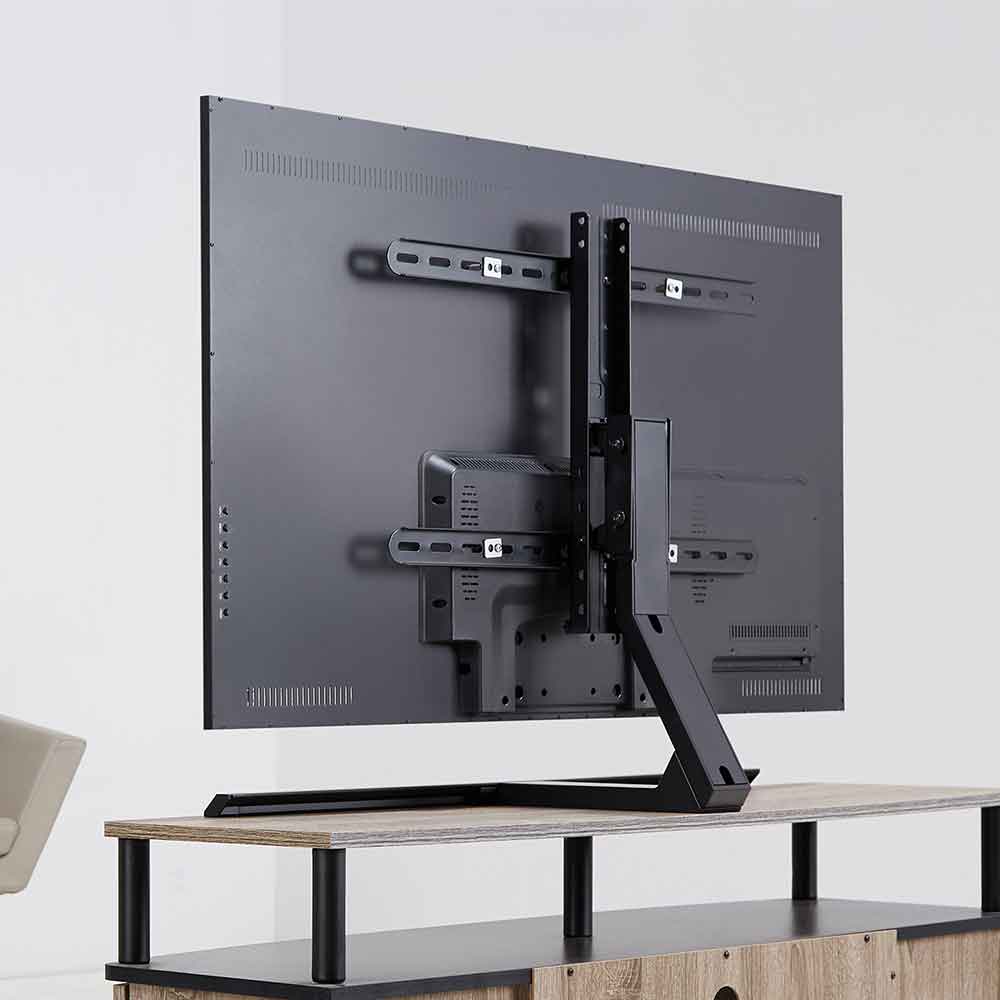 Perth 75'' Swivel Table Top Aluminium TV Stand - Black