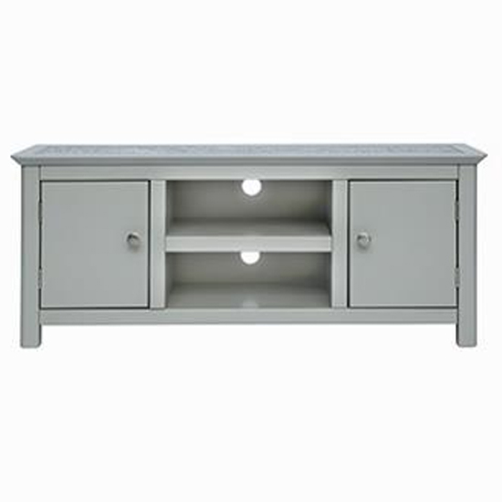 Product photograph of Pluckley Grey Stone Inset Tv Unit With 2 Doors And 1 Shelve from Furniture in Fashion