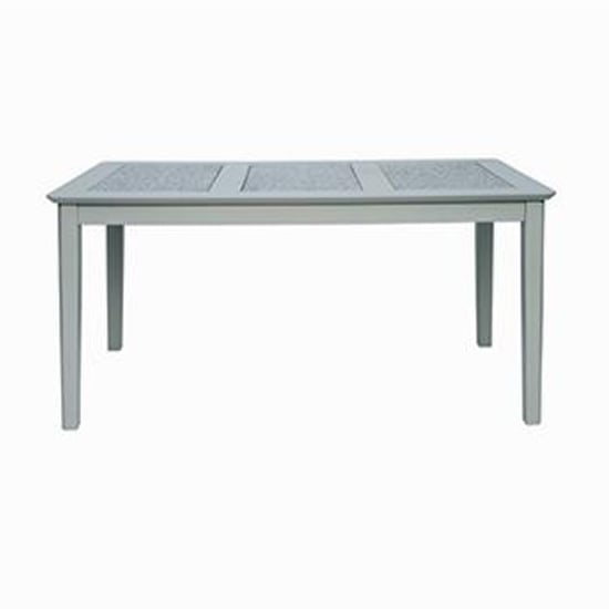 Pluckley Stone Inset Top Large Dining Table In Grey