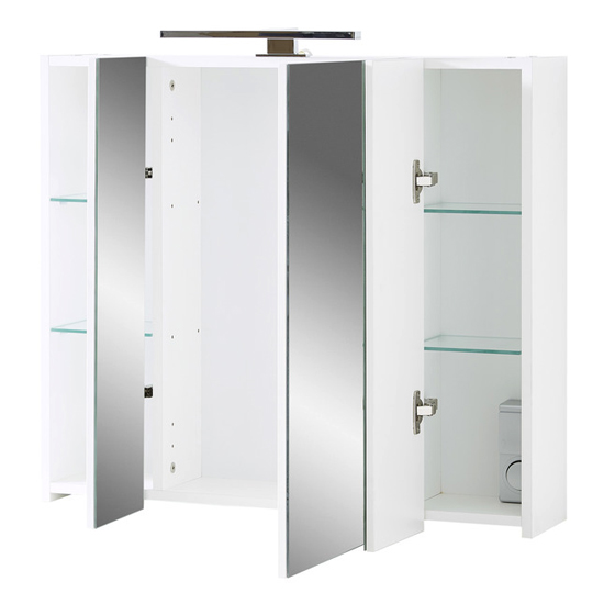 Pescara Bathroom Mirrored Cabinet In White_2