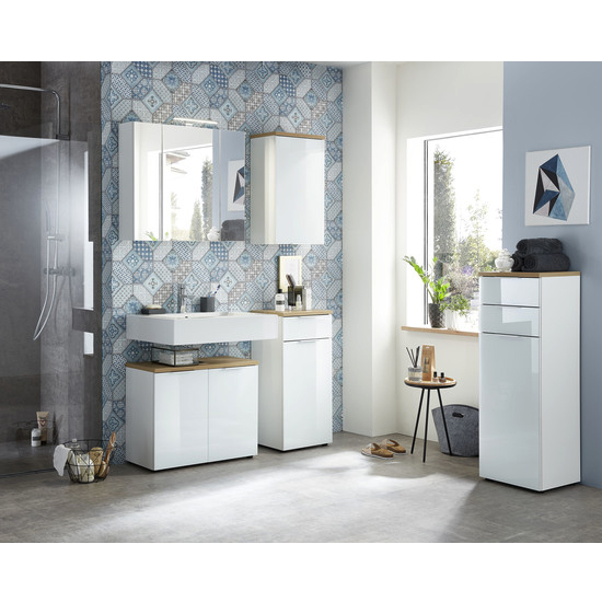 Pescara Bathroom Mirrored Cabinet In White_3